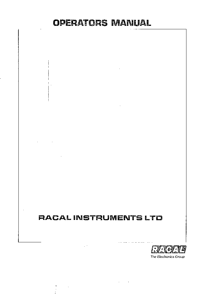 RACAL INSTRUMENTS 1998 1999 1.3 AND 2.6GHZ FREQUENCY COUNTER 1986 OP. SM service manual (1st page)