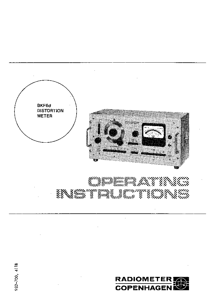 RADIOMETER BKF6D DISTORTION METER Service Manual download, schematics ...