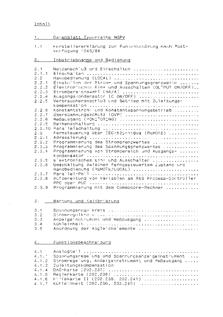 ROHDE-SCHWARZ NGPV 8-10 20-5 20-10 40-3 40-5 100-1 100-2 300-0,3 300-0,6 POWER SUPPLY SERVICE MANUAL service manual (2nd page)