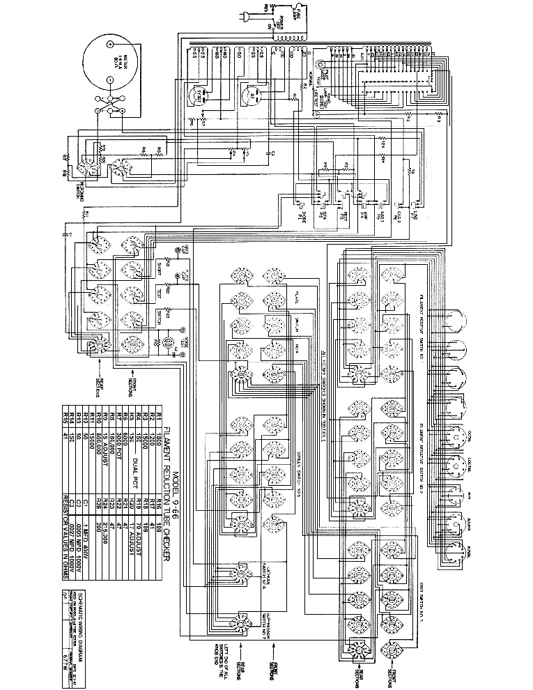 STARK 9-66 TUBE TESTER 1947 SCHEMATIC service manual