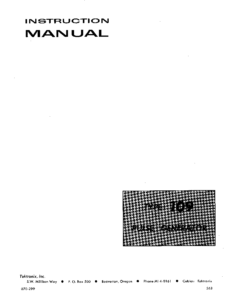 TEKTRONIX 109 SM service manual (1st page)
