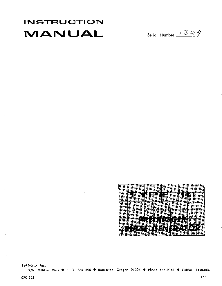TEKTRONIX 111 SM service manual (1st page)