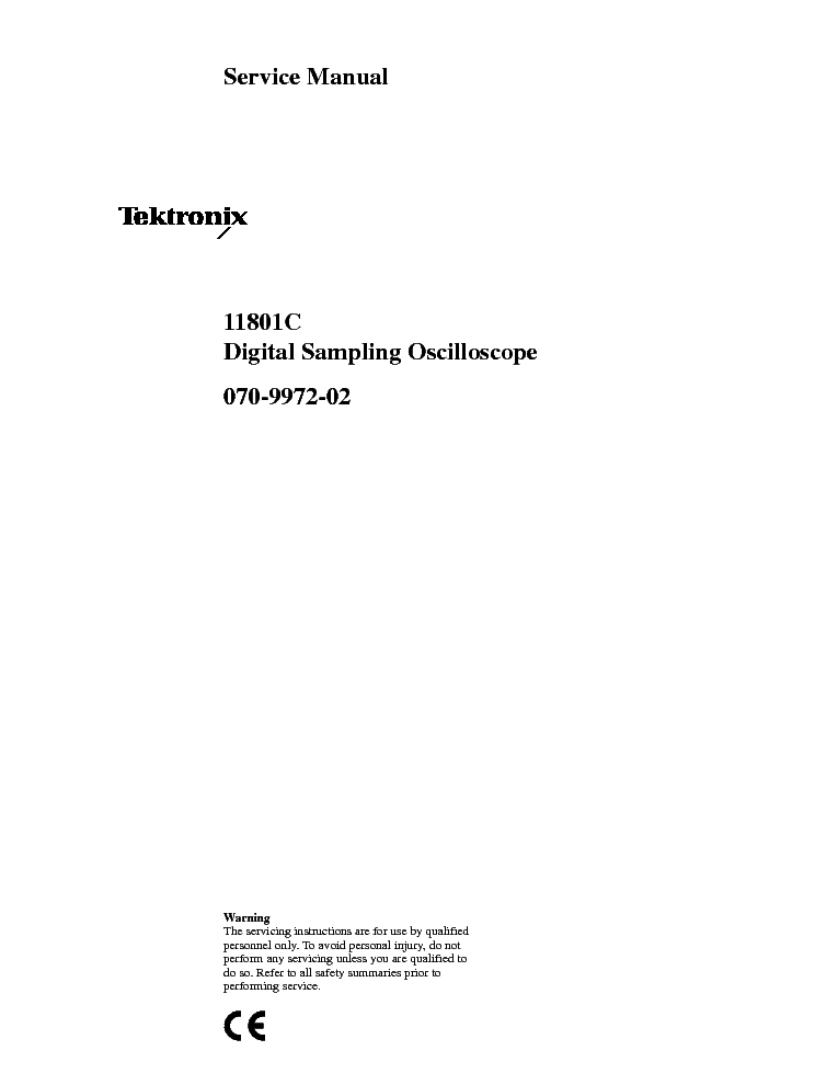 TEKTRONIX 11801C OSCILLOSCOPE SM service manual (1st page)