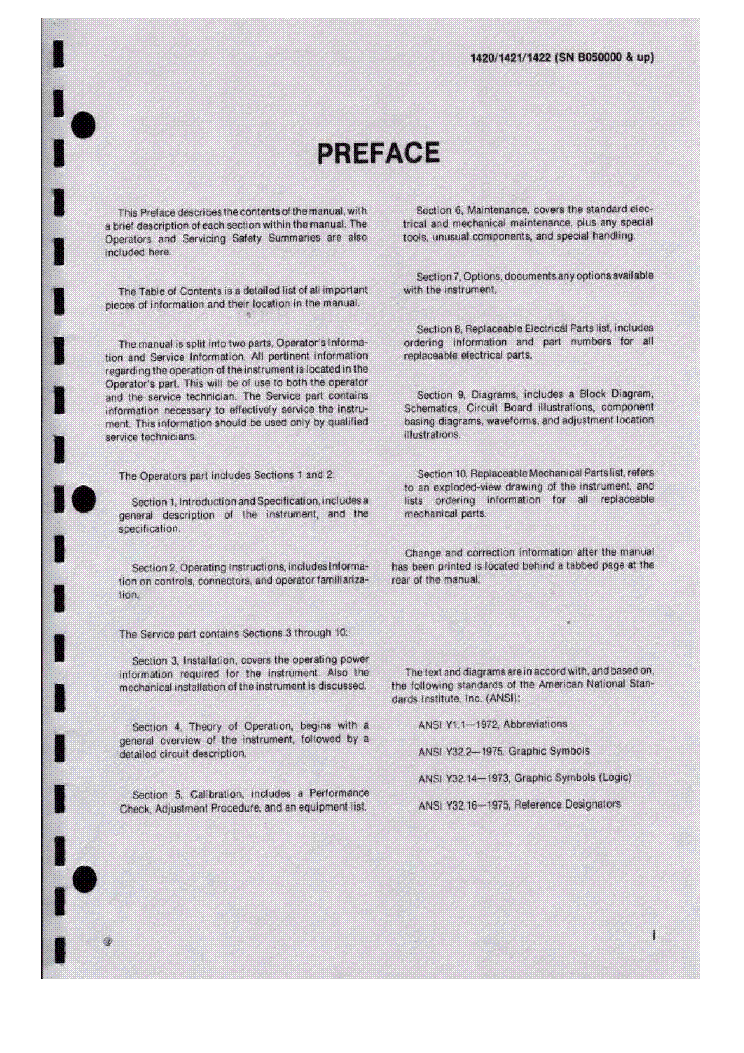 TEKTRONIX 1421 NTSC PAL M VECTORSCOPE 1982 SM service manual (2nd page)