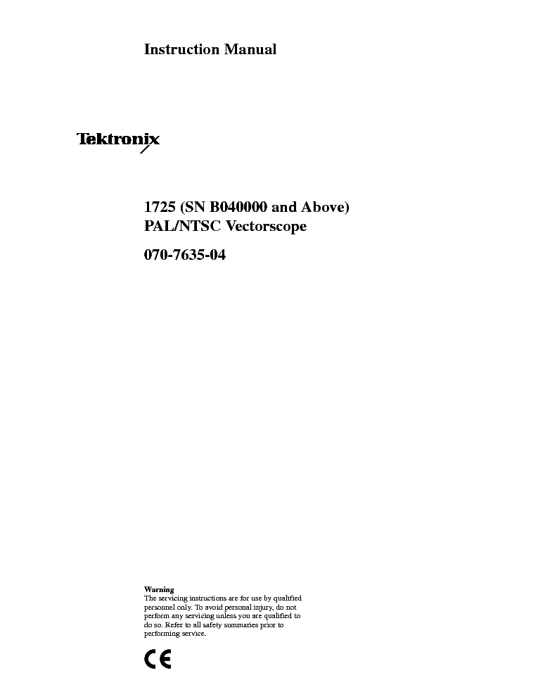 TEKTRONIX 1725 SM service manual (1st page)