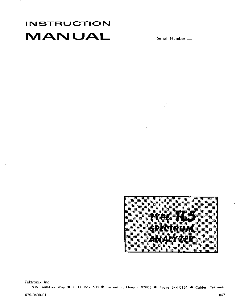 TEKTRONIX 1L5 V6 PLUGIN SM service manual (1st page)