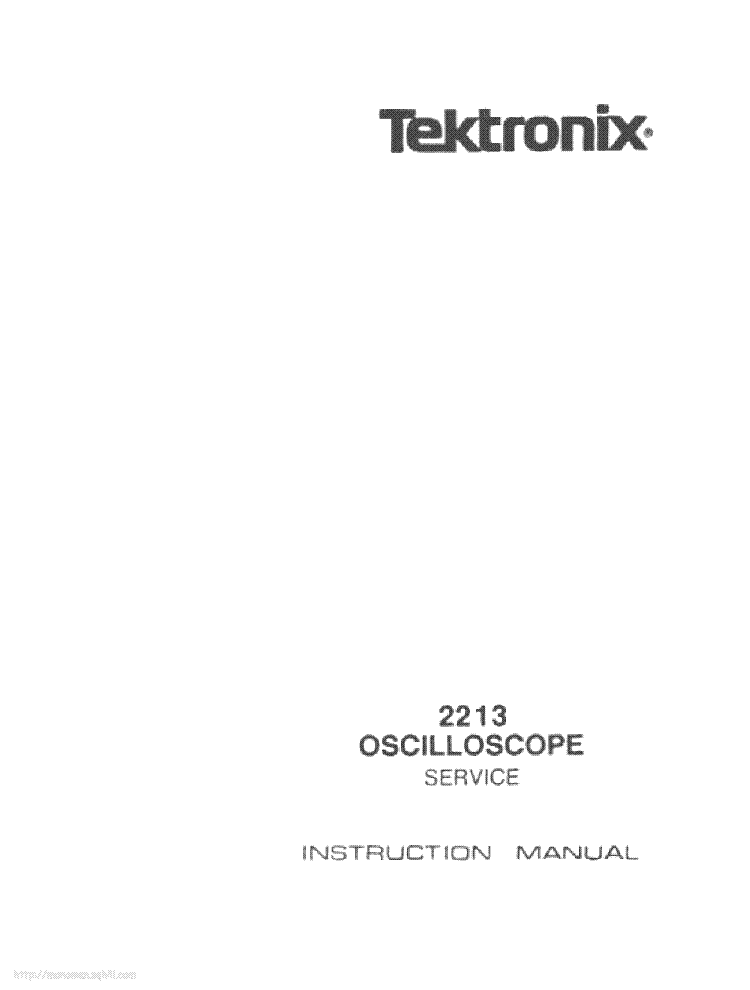 TEKTRONIX 2213 service manual (1st page)