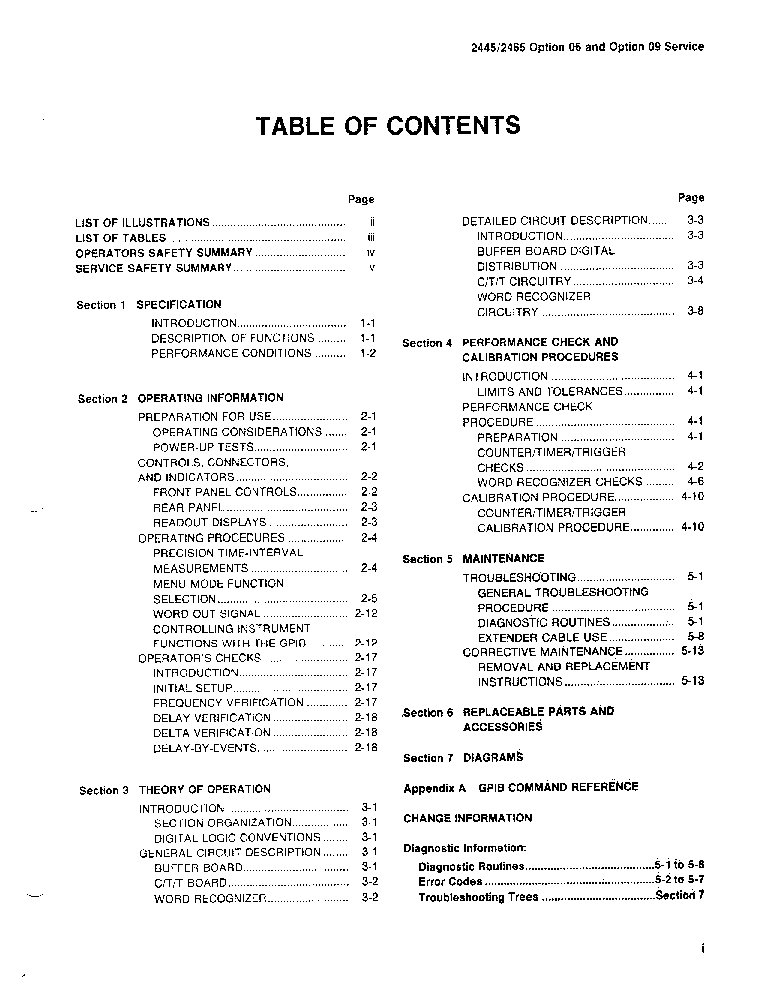 TEKTRONIX 2445 2465 SM service manual (2nd page)
