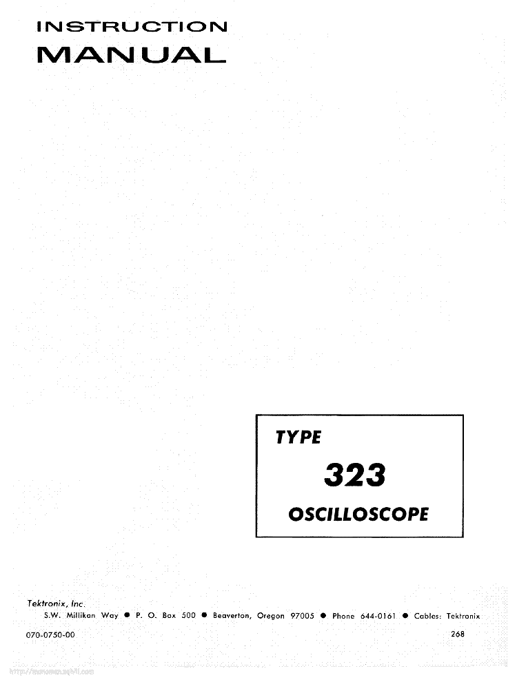 TEKTRONIX 323 service manual (1st page)
