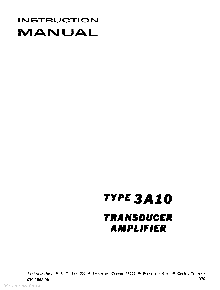 TEKTRONIX 3A10 service manual (1st page)