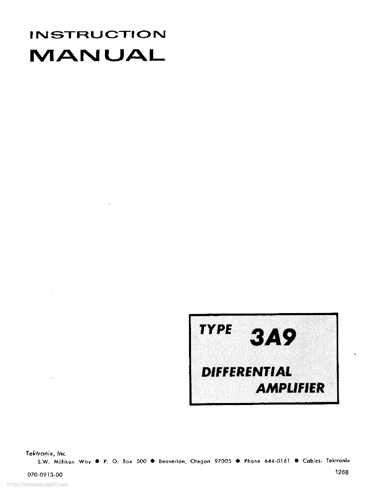 TEKTRONIX 3A9 service manual (1st page)