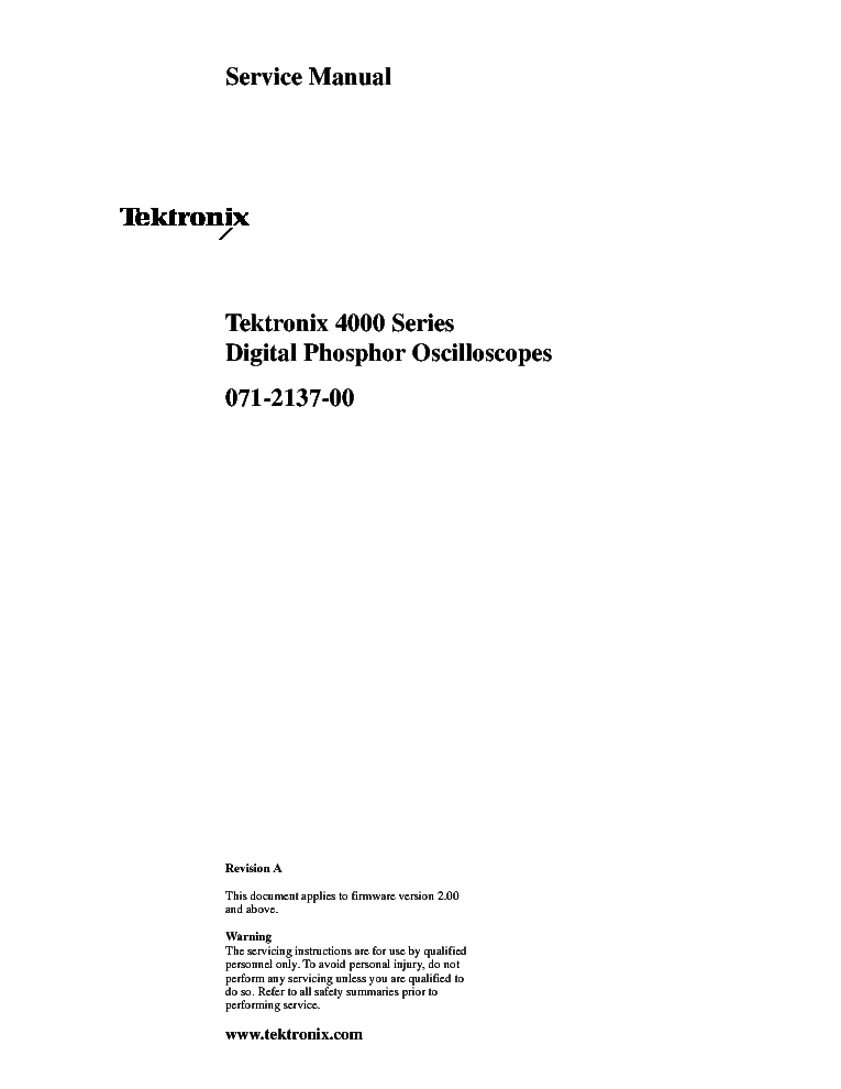 TEKTRONIX 4000 SERIES SM service manual (1st page)