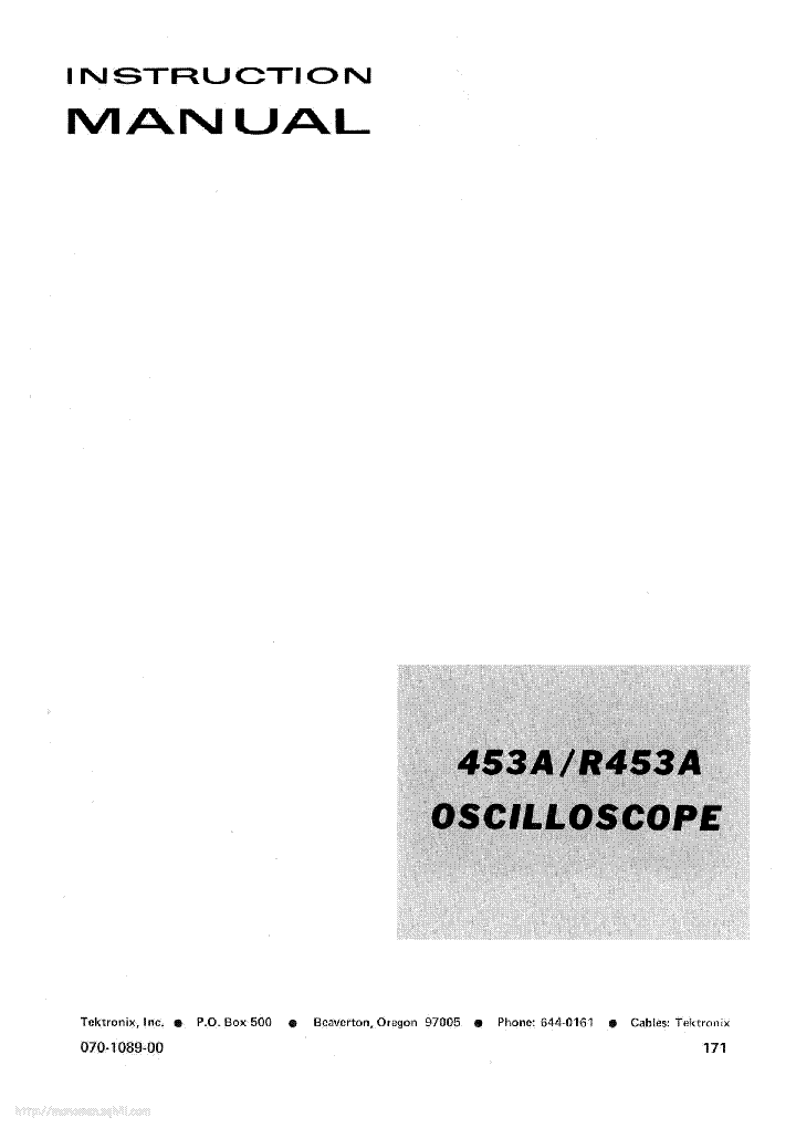 TEKTRONIX 453A R453A service manual (1st page)
