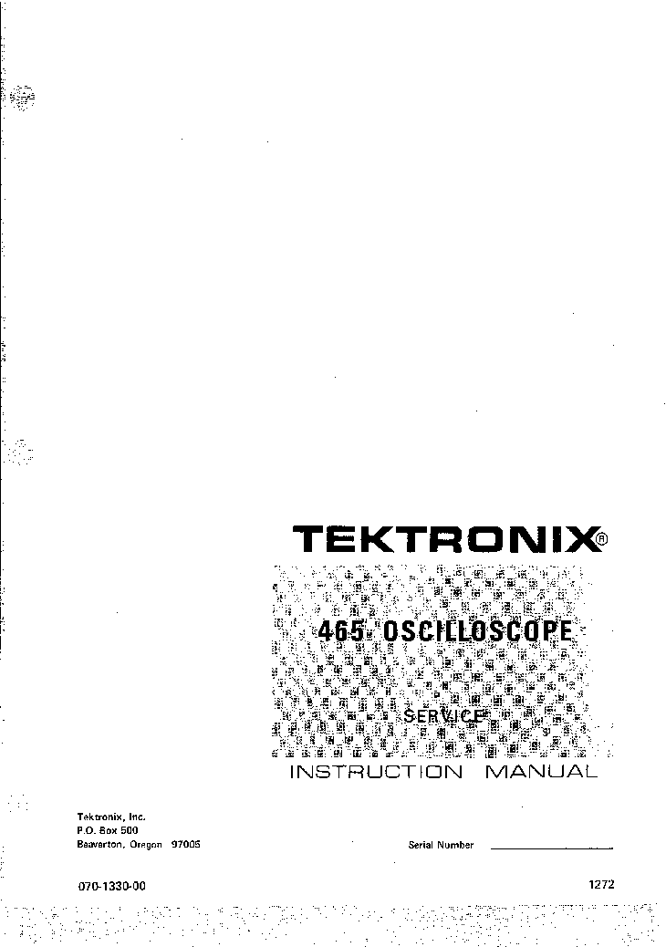 TEKTRONIX 465 OSCILLOSCOPE SM IM service manual (1st page)