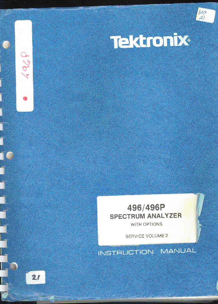 TEKTRONIX 496 496P SM service manual (1st page)