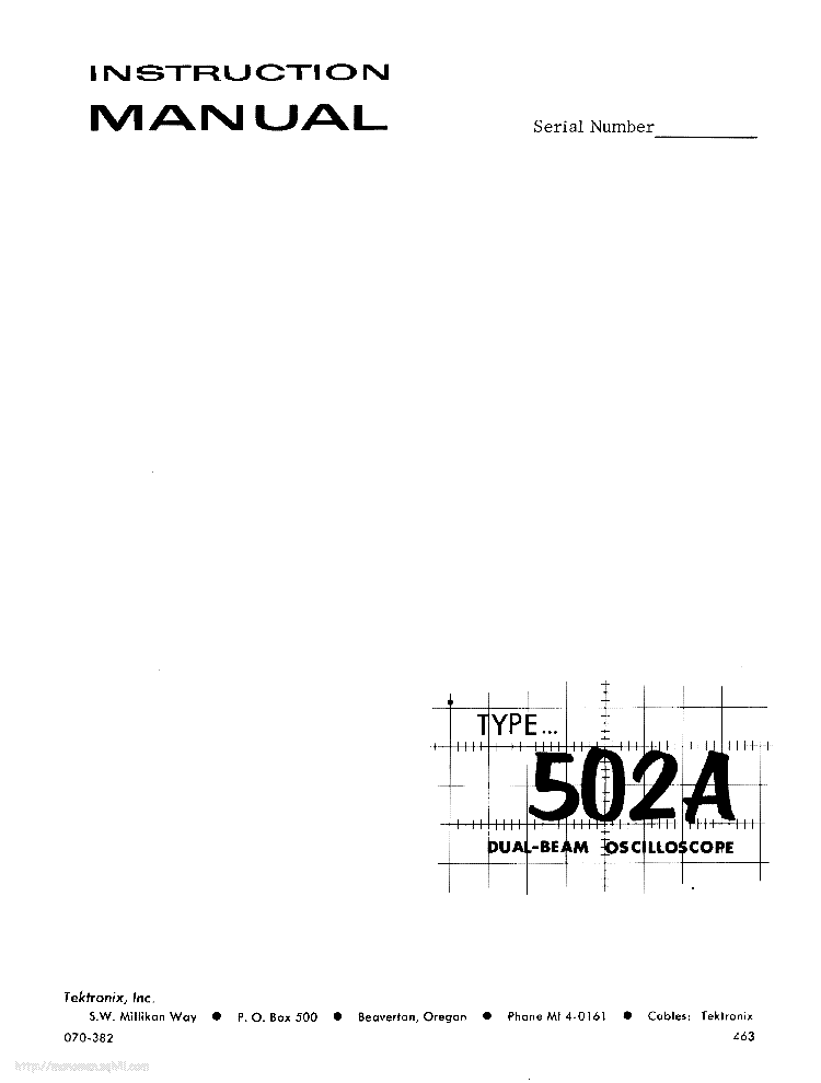 TEKTRONIX 502A service manual (1st page)
