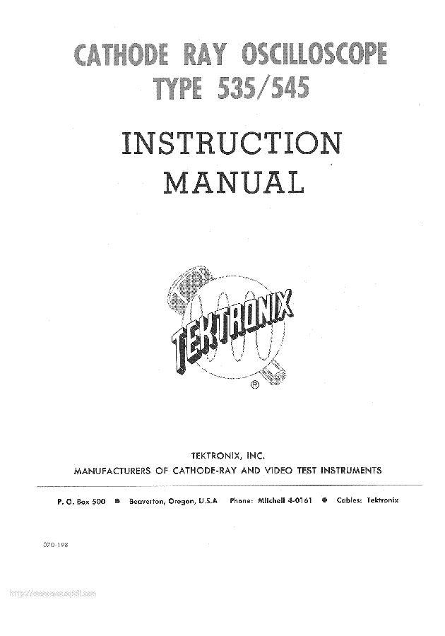 TEKTRONIX 535 545 service manual (1st page)