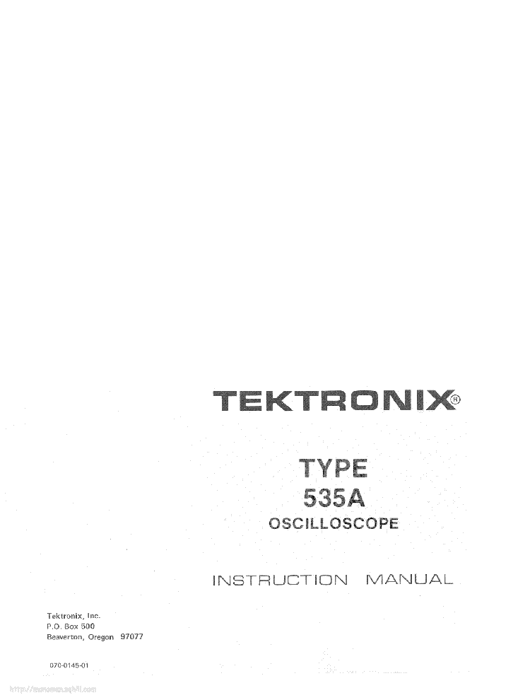 TEKTRONIX 535A service manual (1st page)