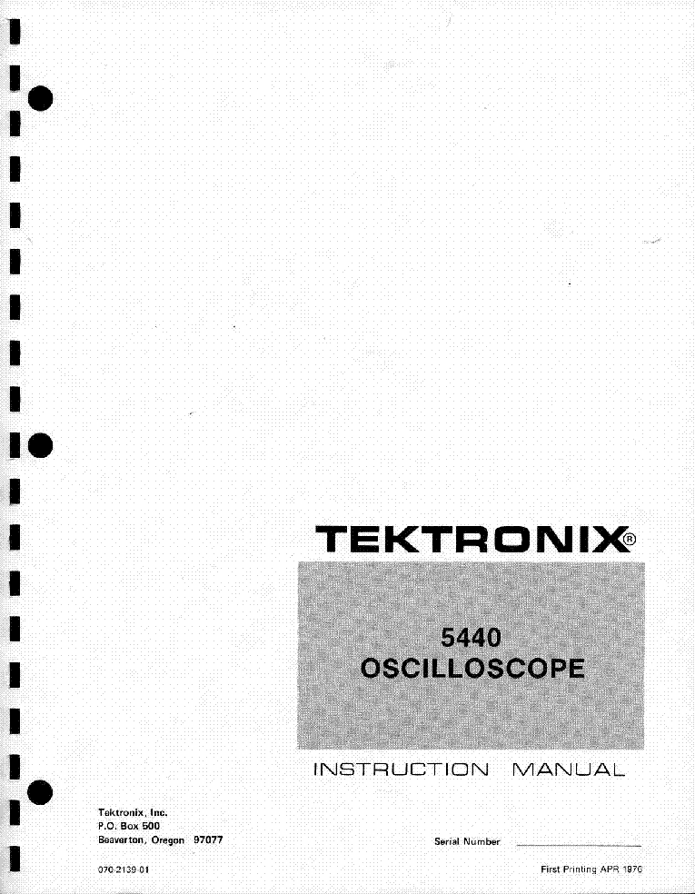 TEKTRONIX 5440 INSTRUCTION SCH service manual (1st page)
