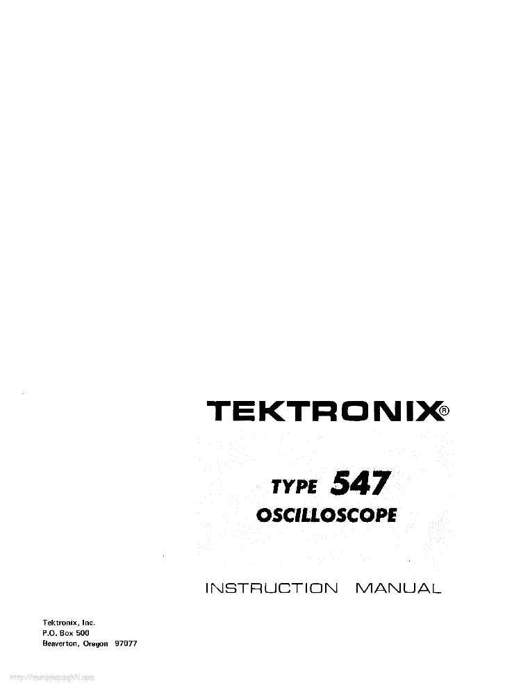 TEKTRONIX 547 service manual (1st page)