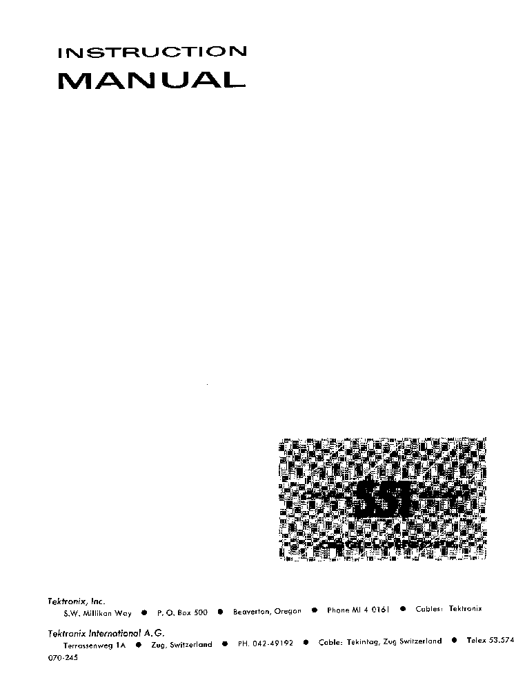 TEKTRONIX 551 2X50MV,18MHZ DUAL-BEAM OSCILLOSCOPE 1974 SM service manual (1st page)