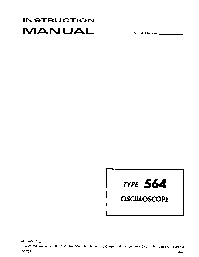 TEKTRONIX 564 SM service manual (2nd page)