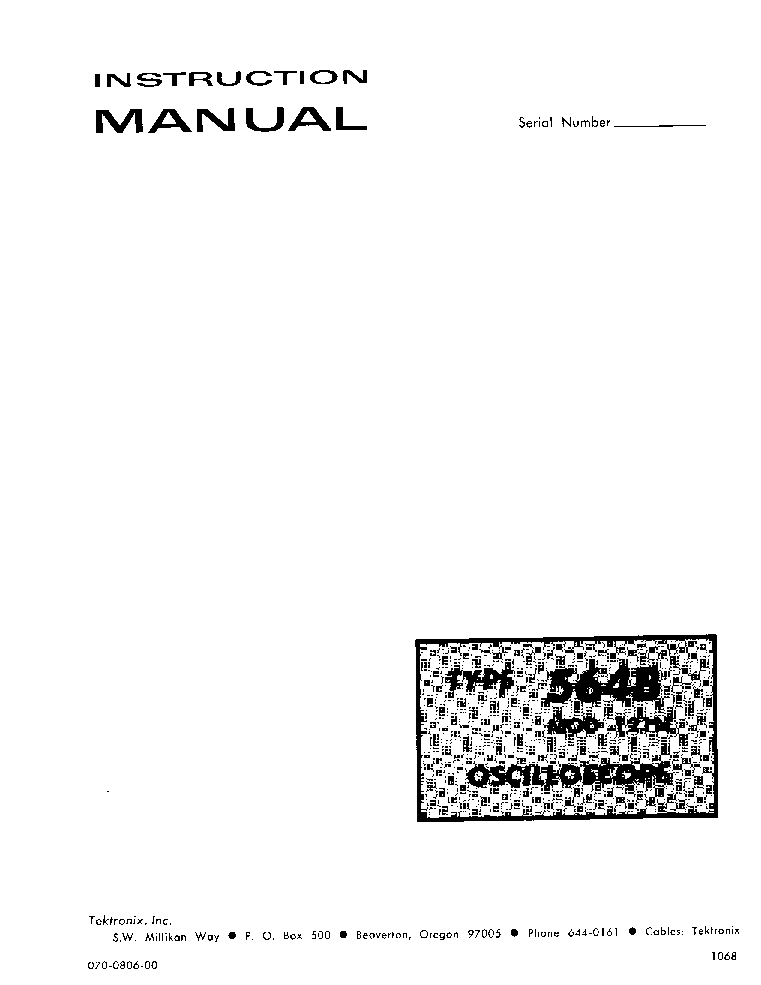 TEKTRONIX 564B MOD 121N SM service manual (1st page)