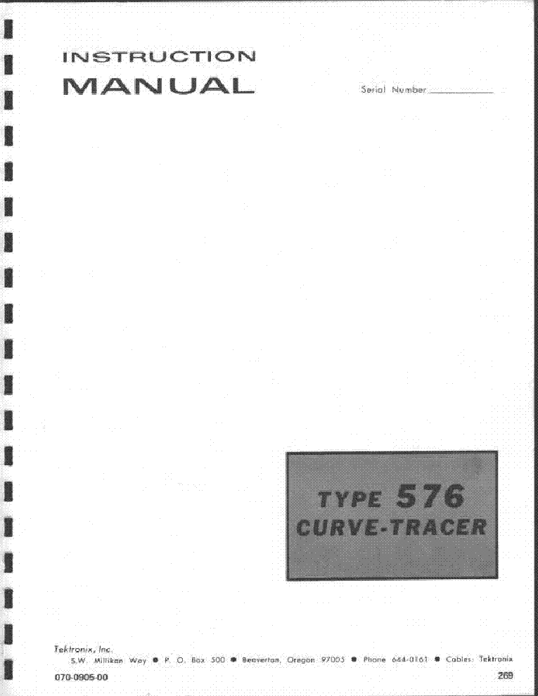 TEKTRONIX 576 CURVE TRACER SM service manual (1st page)