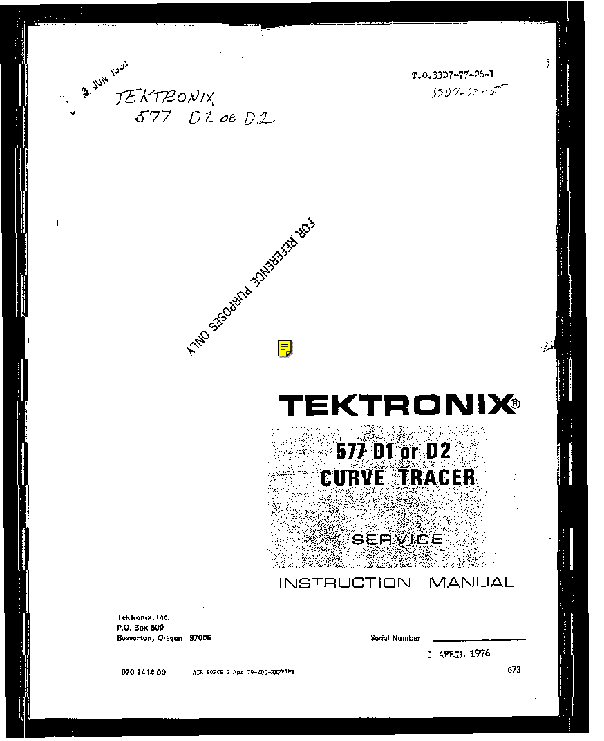 TEKTRONIX 577-177 SM service manual (1st page)