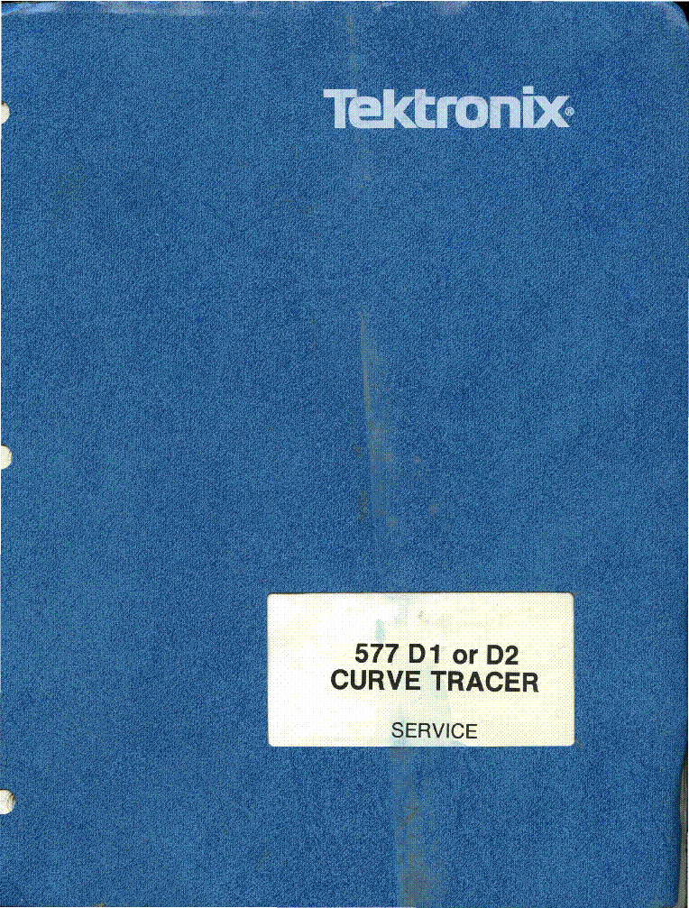 TEKTRONIX 577-D1 577-D2 CURVE TRACER SM service manual (1st page)