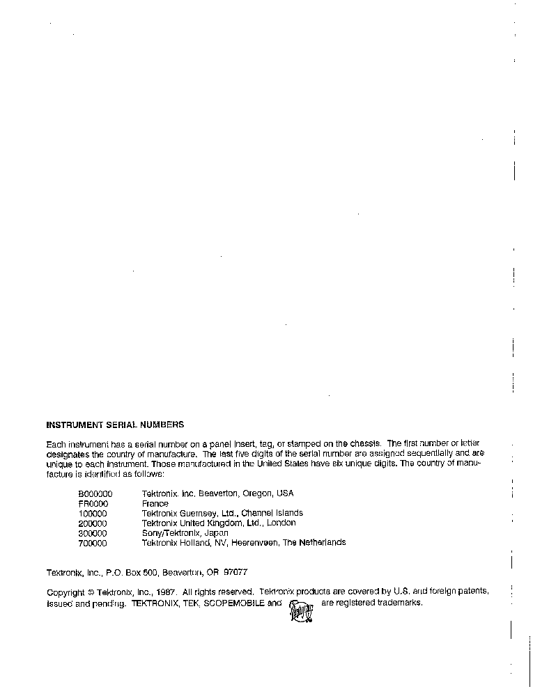 TEKTRONIX 7250 SM service manual (2nd page)