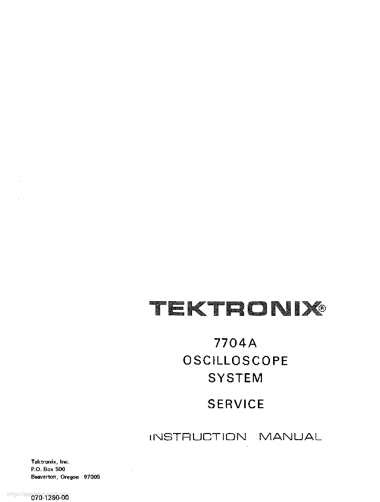 TEKTRONIX 7704A service manual (1st page)