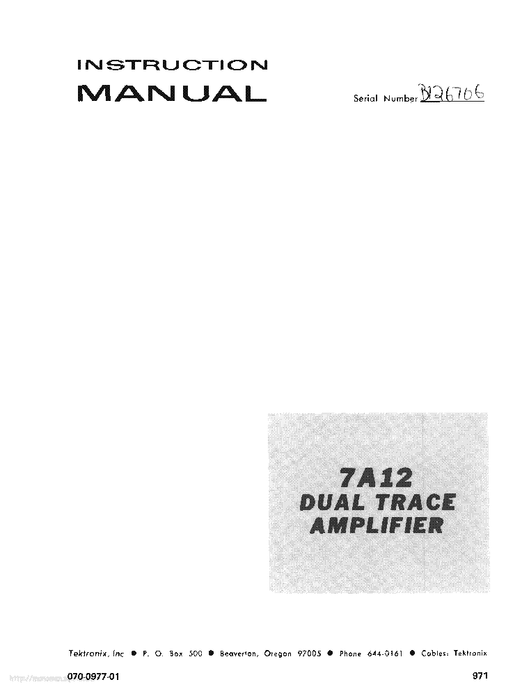TEKTRONIX 7A12 service manual (1st page)