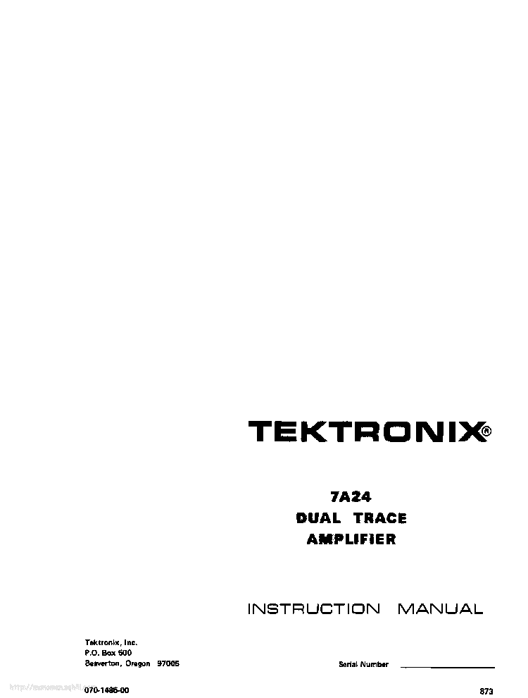 TEKTRONIX 7A24 service manual (1st page)