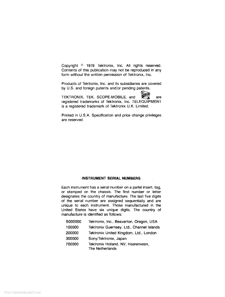 TEKTRONIX 7B15 service manual (2nd page)