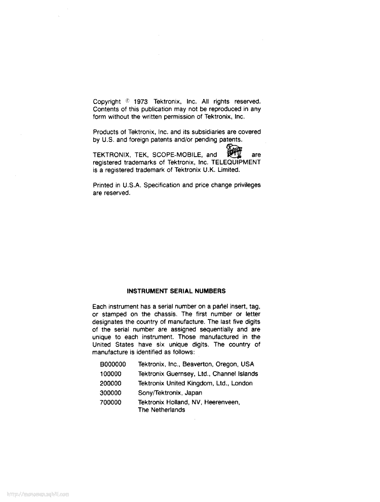 TEKTRONIX 7S14 service manual (2nd page)