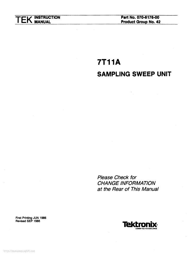 TEKTRONIX 7T11A service manual (1st page)
