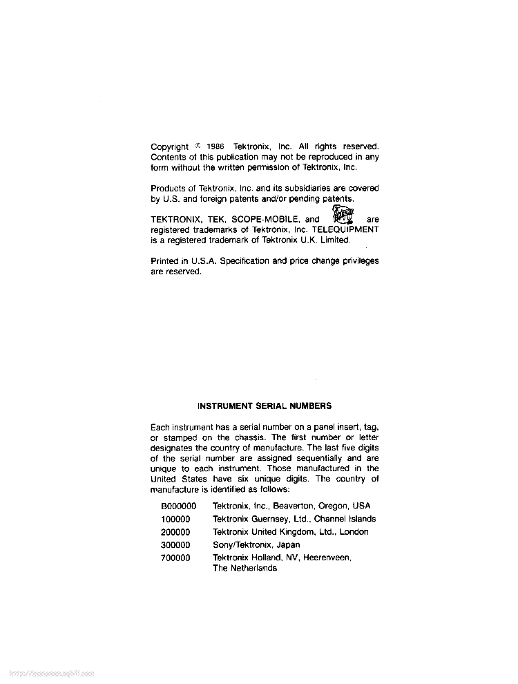 TEKTRONIX 7T11A service manual (2nd page)
