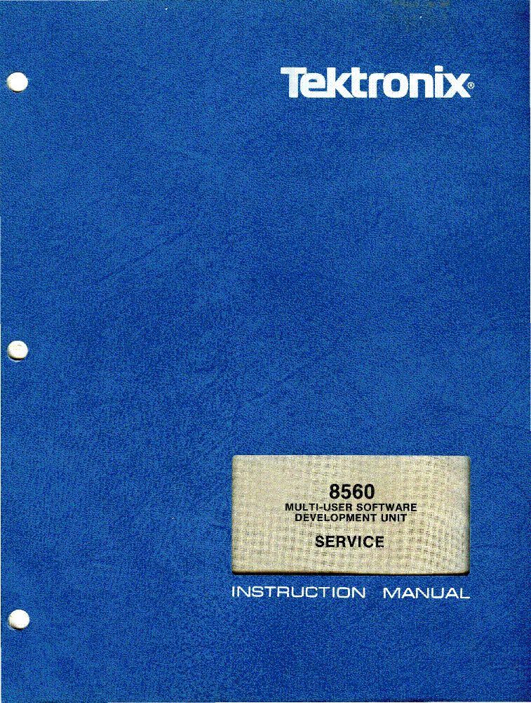 TEKTRONIX 8560 MSDU SM service manual (1st page)