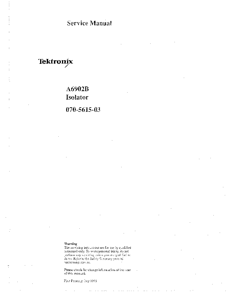 TEKTRONIX A6902B ISOLATOR service manual (2nd page)