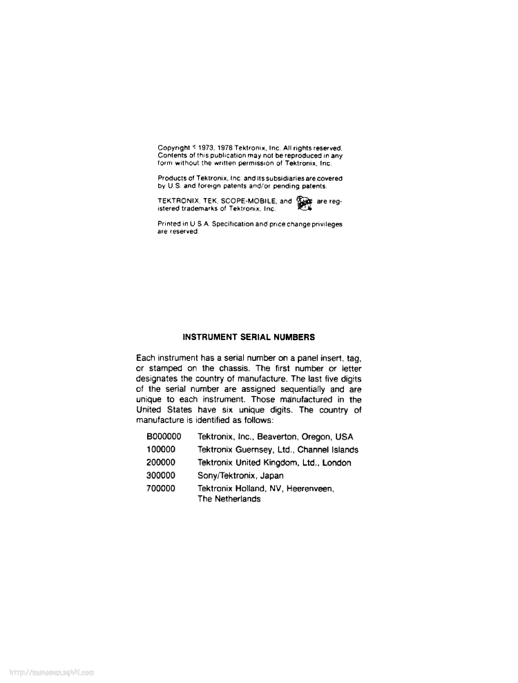 TEKTRONIX AM502 service manual (2nd page)
