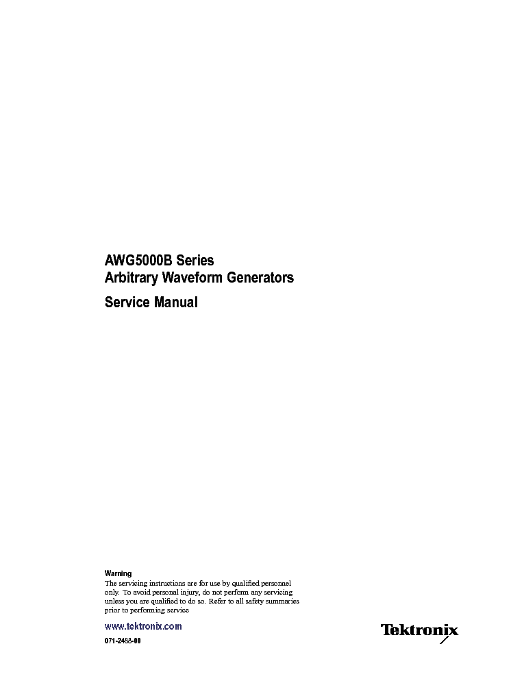 TEKTRONIX AWG5000B SM service manual (1st page)