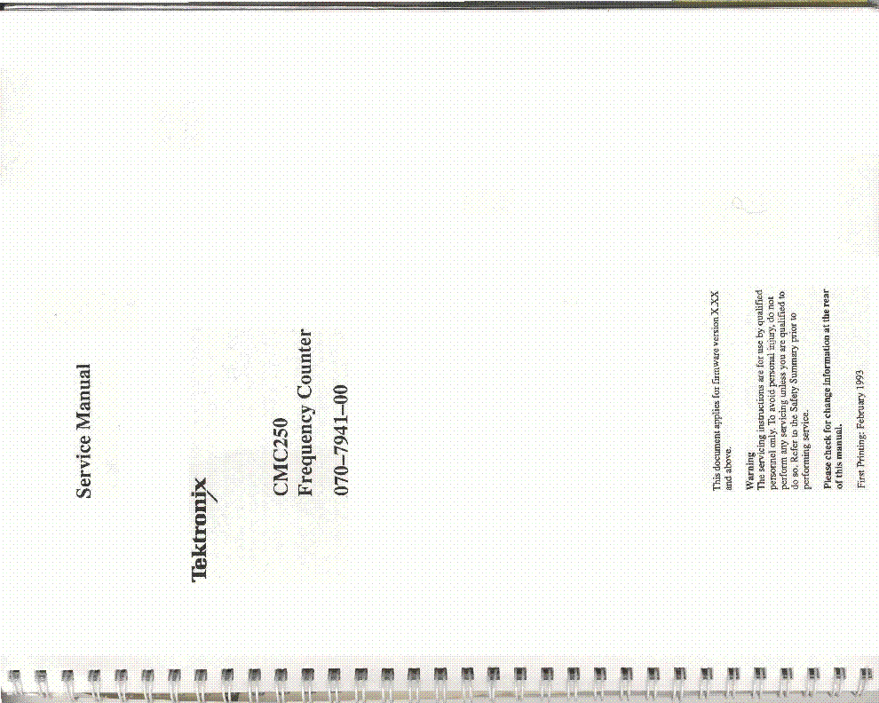 TEKTRONIX CMC250 SM service manual (1st page)