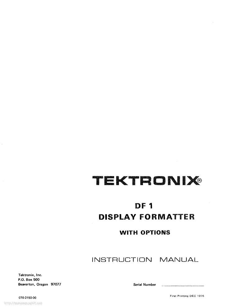 TEKTRONIX DF1 service manual (1st page)