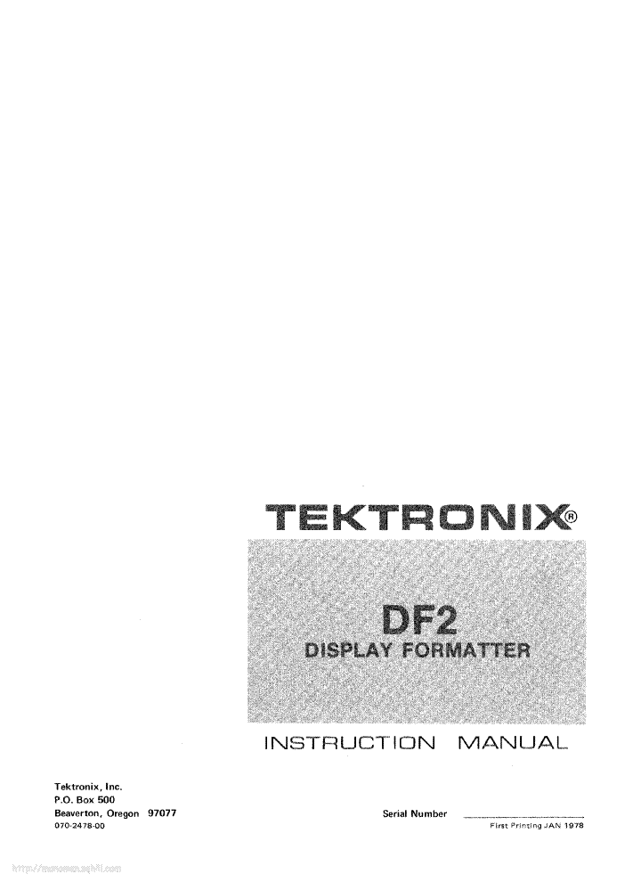 TEKTRONIX DF2 service manual (1st page)