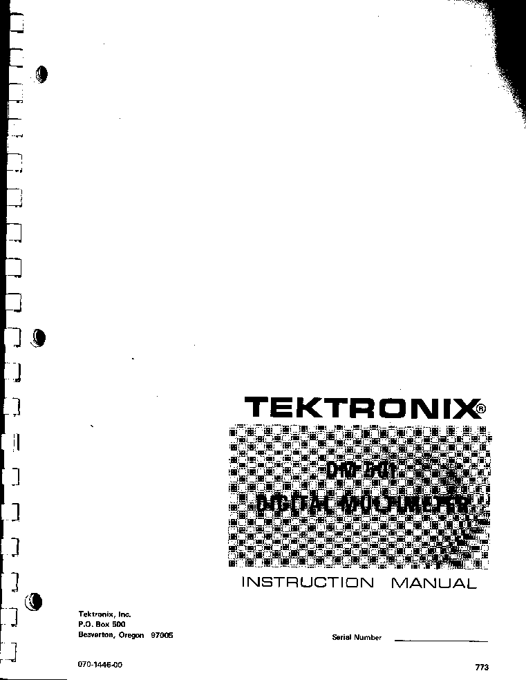 TEKTRONIX DM501 DVM 1977 SM service manual (2nd page)