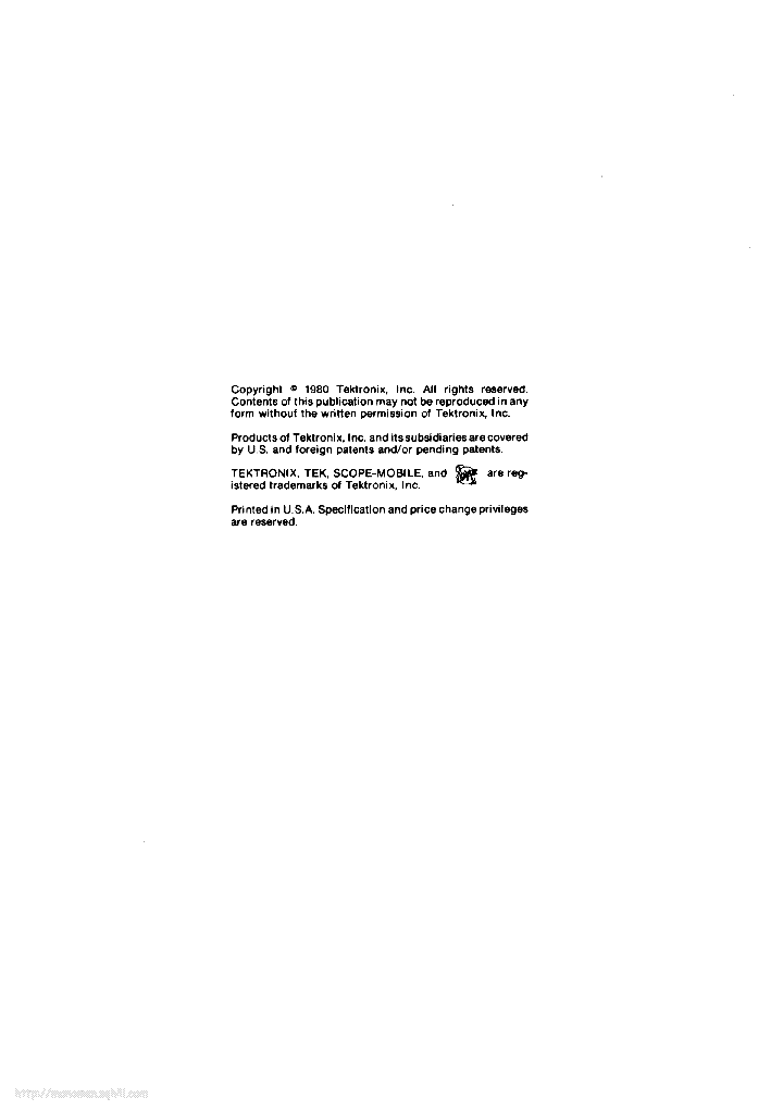 TEKTRONIX FG501A service manual (2nd page)