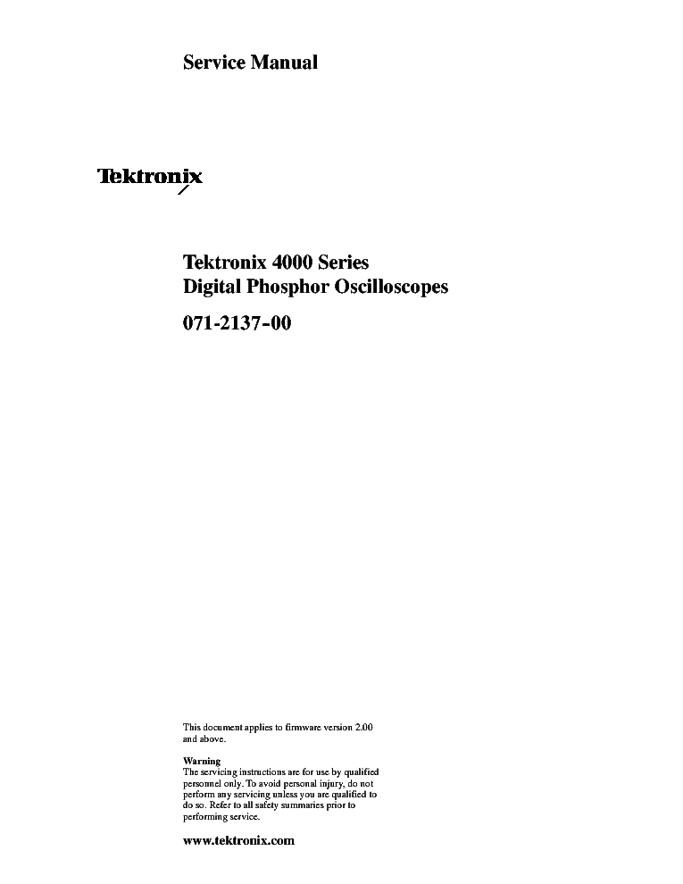 TEKTRONIX MSO4000 DPO4000 SERIES SM service manual (1st page)