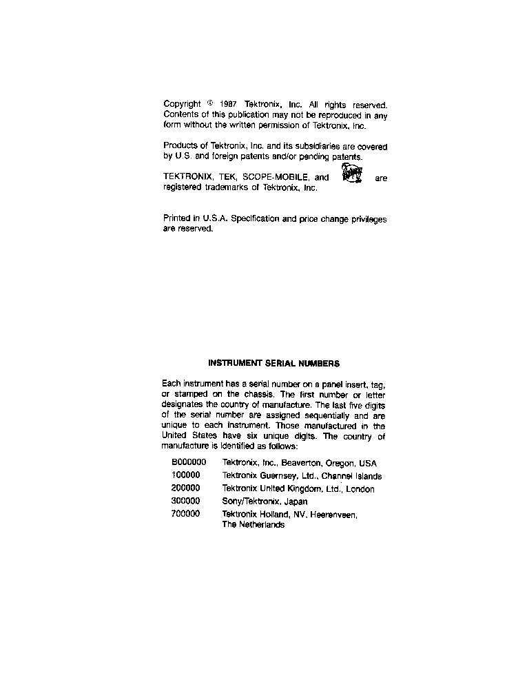 TEKTRONIX OPTION-01-05-06-09-10 FOR 2445A 2455A 2465A 2467 DSOS 1987 SM service manual (2nd page)