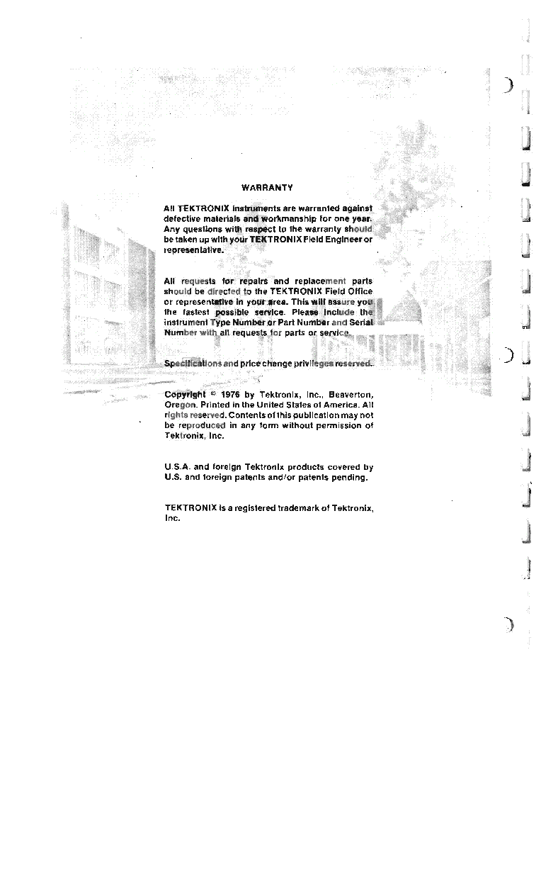TEKTRONIX OS-245-P-U OSCILLOSCOPE 1976 SM service manual (2nd page)